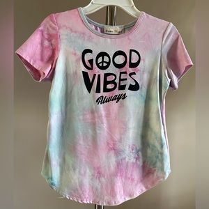 Dream Girl Girls God Vibes Tie Dye Short Sleeve Graphic Tee T-shirt Top Size M